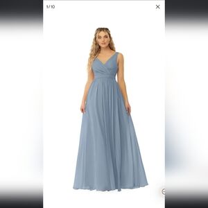 NWT Azazie Kora Dress - Dusty Blue - A10